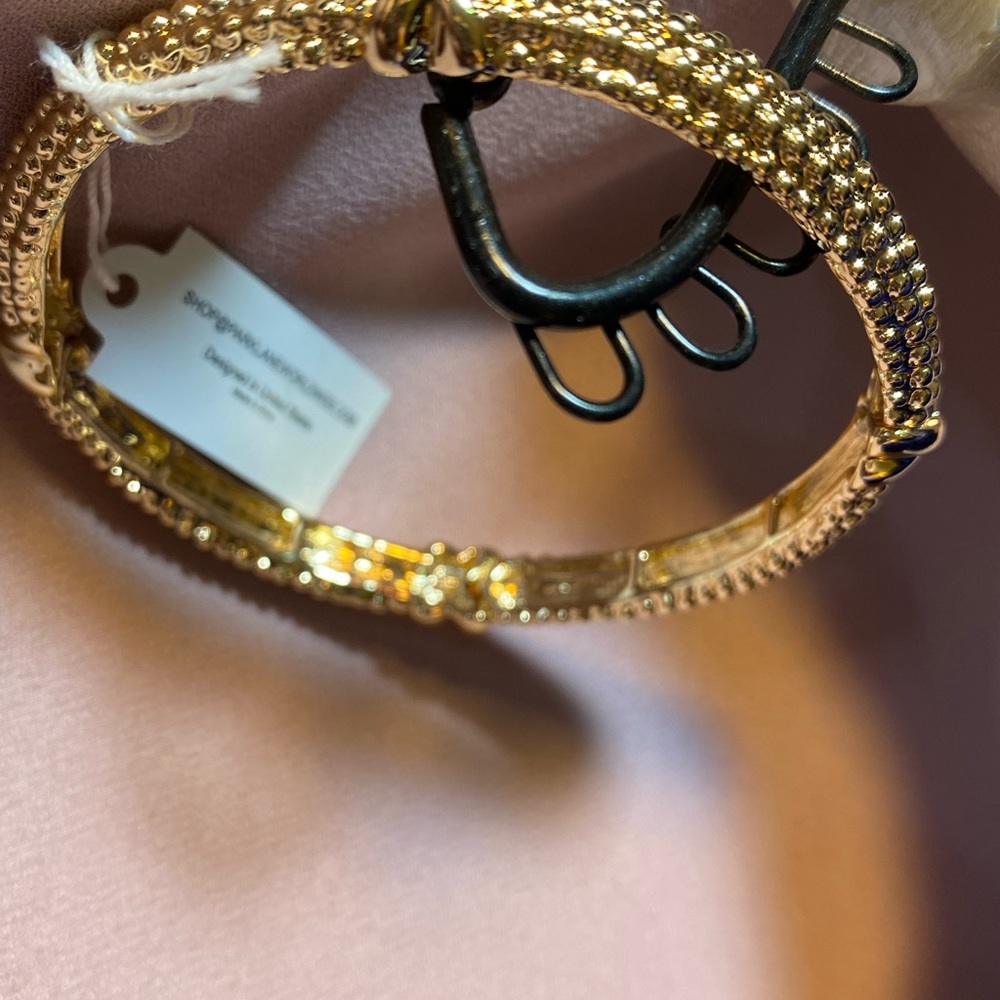 NWT 💎 SIMPLE AND SEXY GOLD RICA BEVELED BRACELET NWT GIFT - Picture 7 of 11